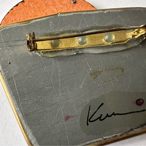 Artisan Designed Signed Antique Watch Parts Elgin Gruen Steampunk Brooch Pin - Picture 9 of 15